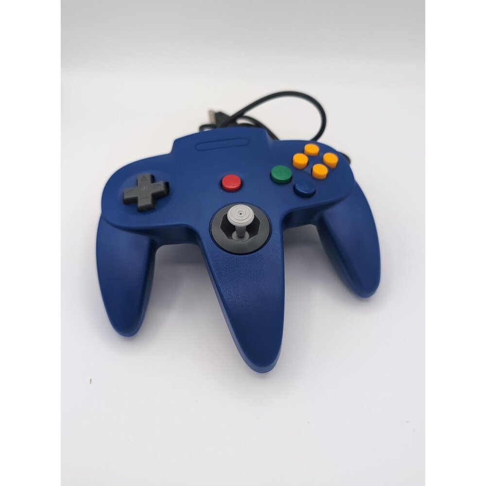 New Blue USB N64 Controller Wired Gamepad Joystick For Windows PC Laptop